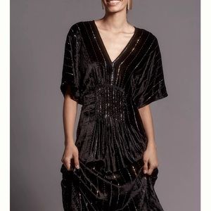 ANTHROPOLOGIE: hand made velvet sequin dress
